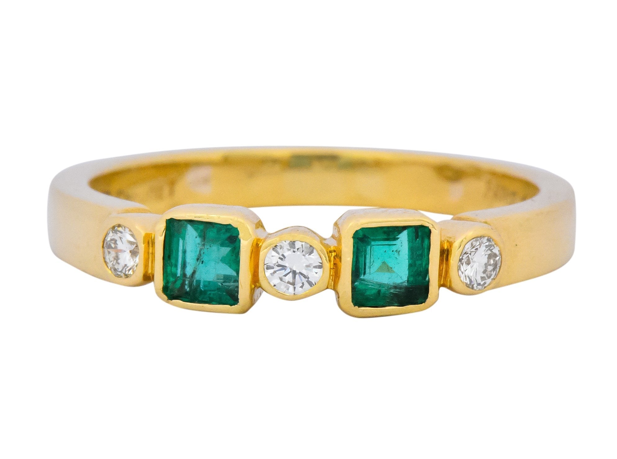 Chaumet 18K Yellow Gold Emerald and Sapphire Ring Chaumet