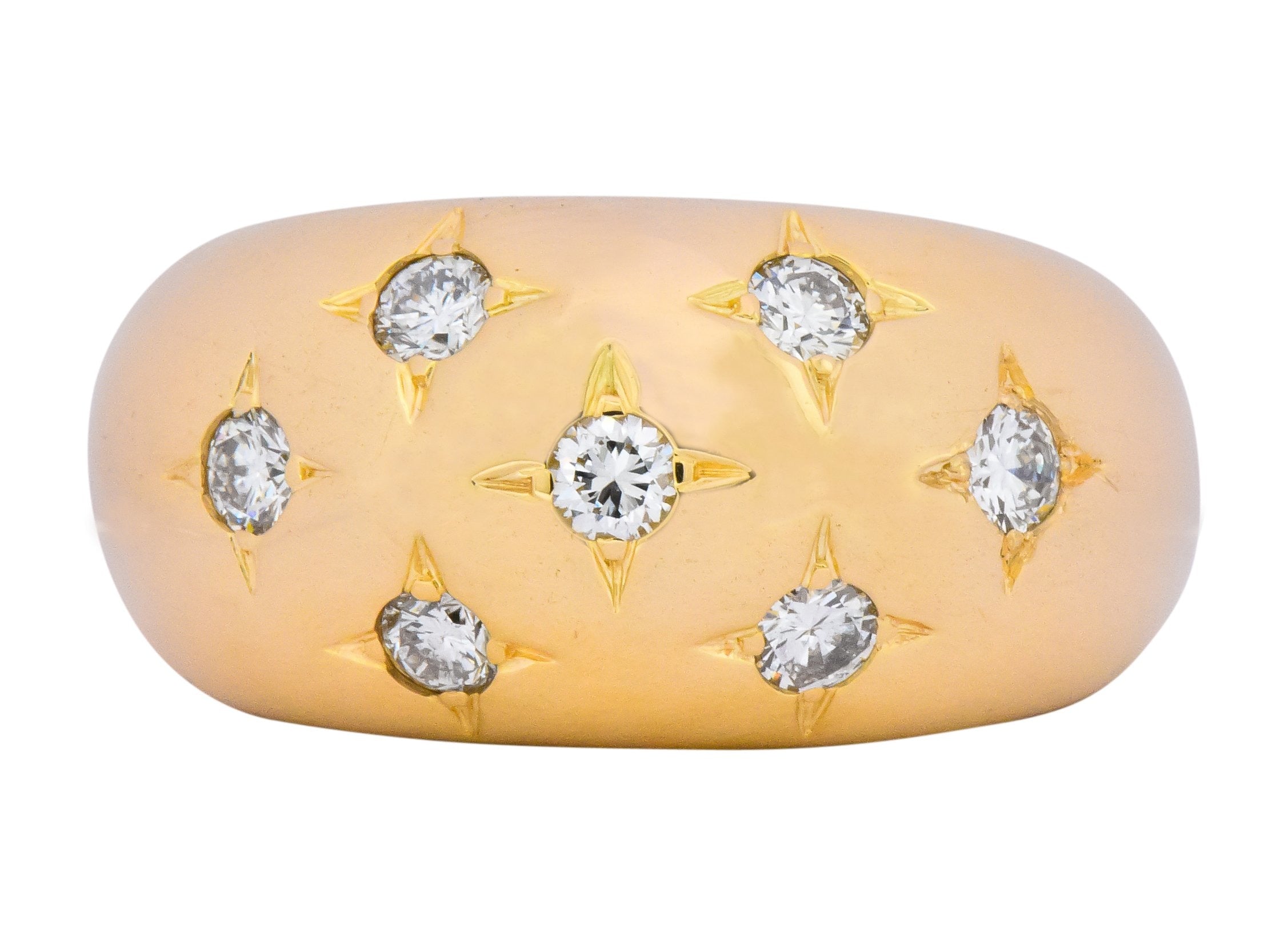 Chaumet Vintage 0.45 CTW Diamond 18 Karat Gold French Bombay Ring
