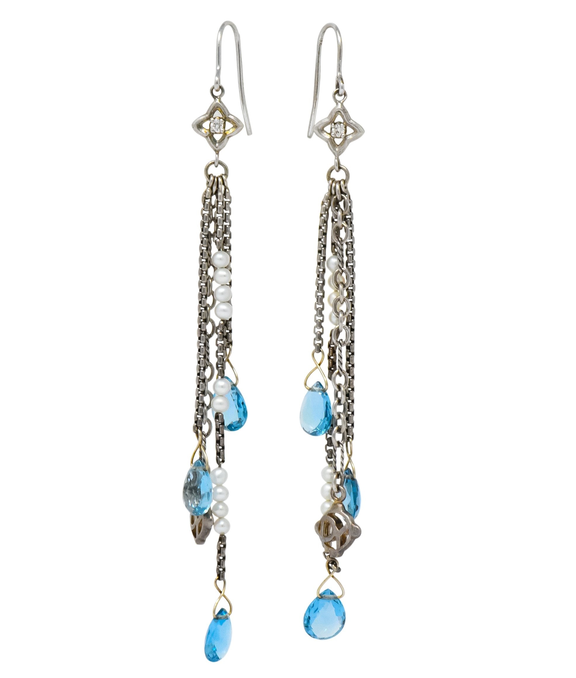 David Yurman Chatelaine Stud Earrings with Blue Topaz  Diamonds   Nordstrom