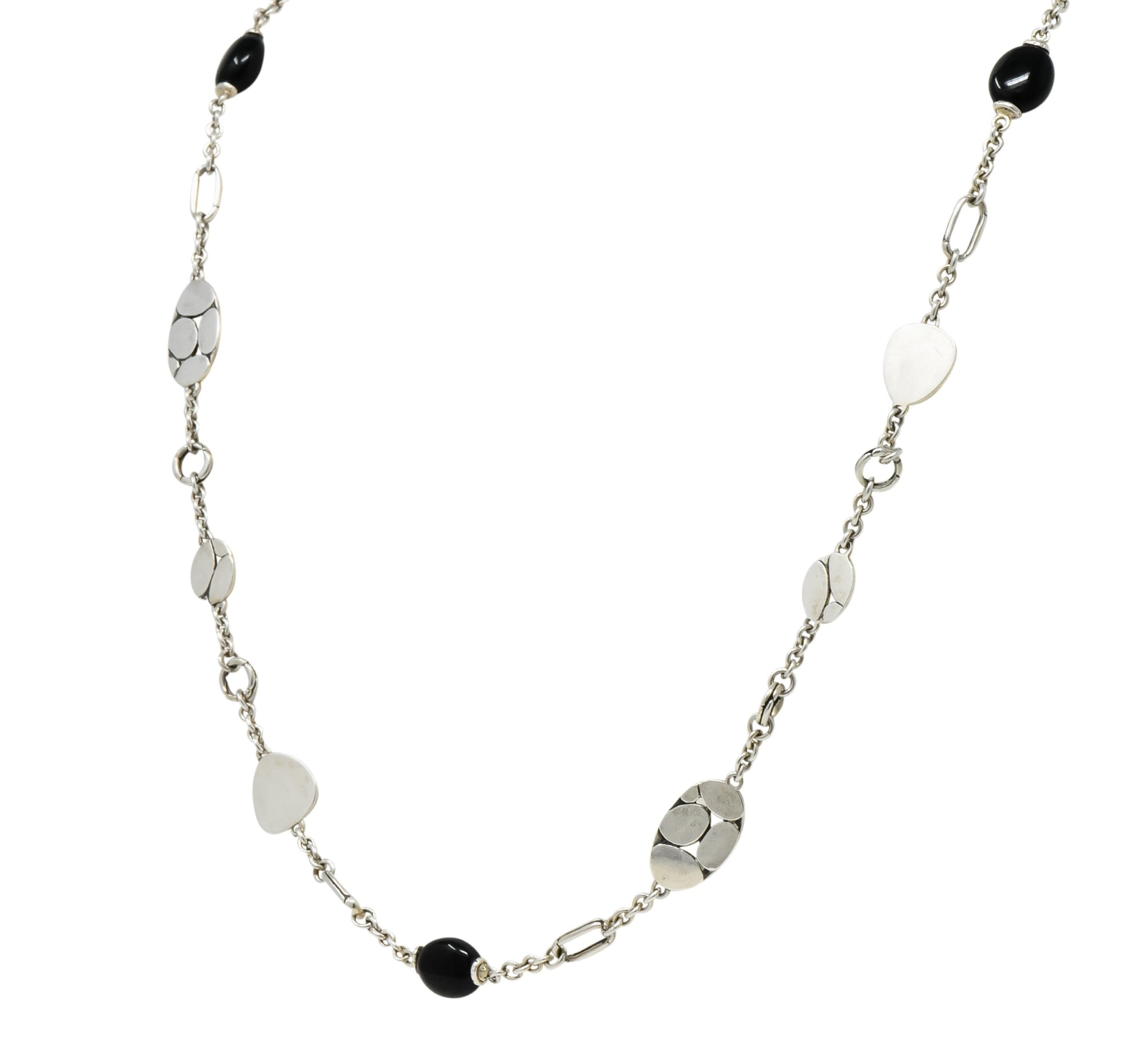 John Hardy Onyx Sterling Silver Dot Long Chain Necklace | Wilson's ...