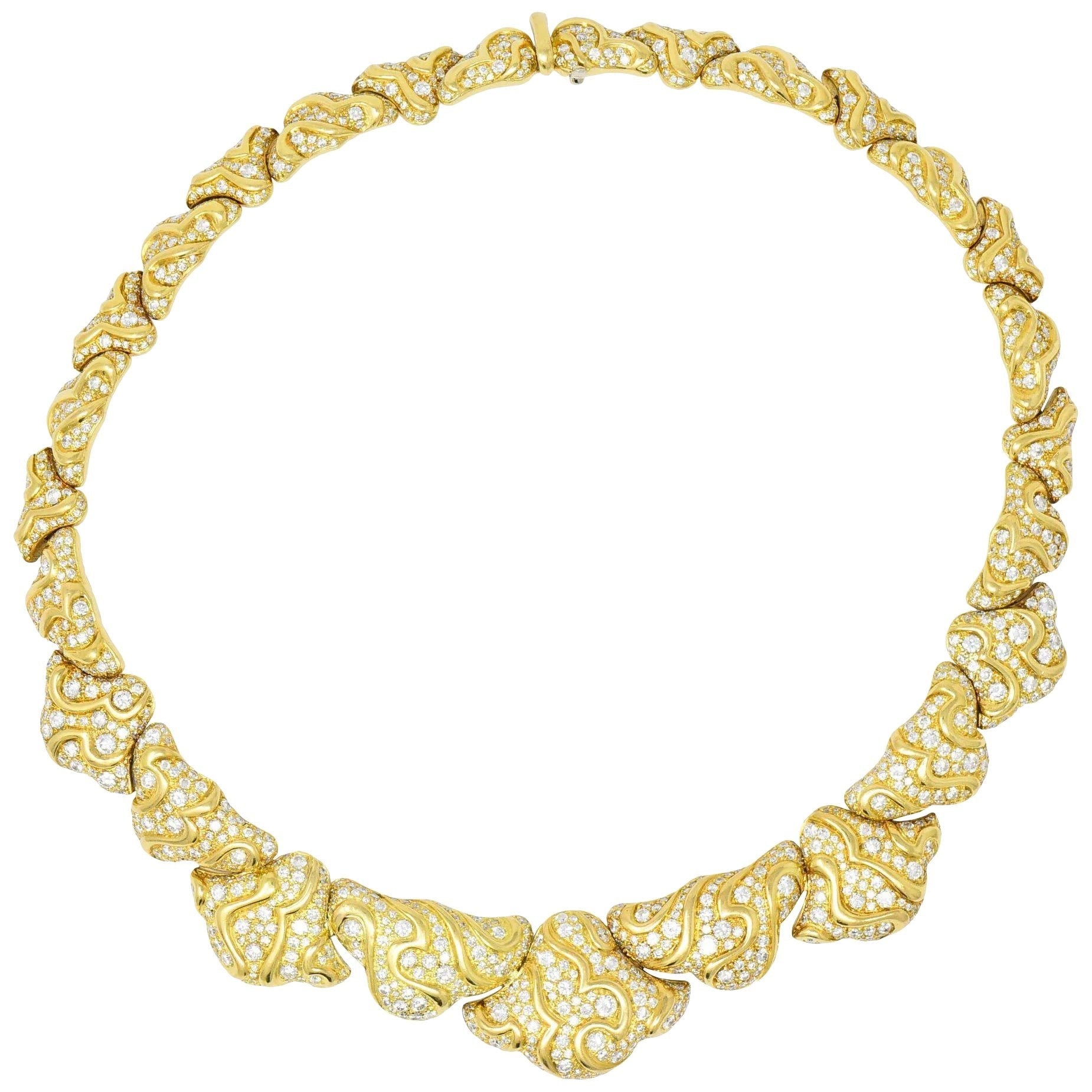 Marina B. 'Bulgari'  CTW Diamond 18 Karat Gold Necklace | Wilson's  Estate Jewelry