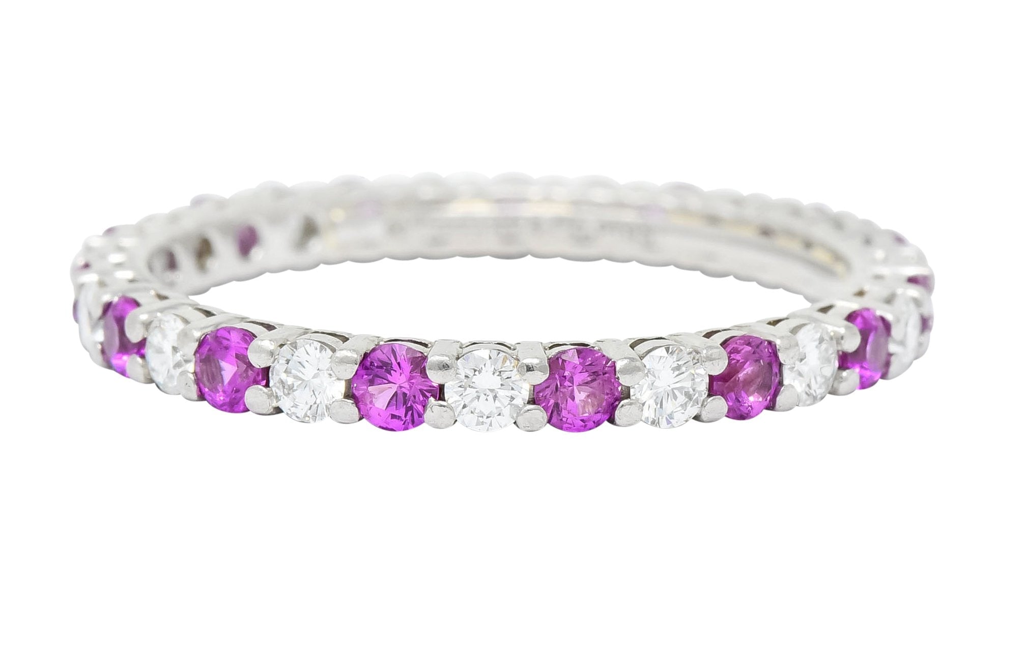 Tiffany & Co. 1.05 CTW Diamond Pink Sapphire Platinum Eternity Band ...