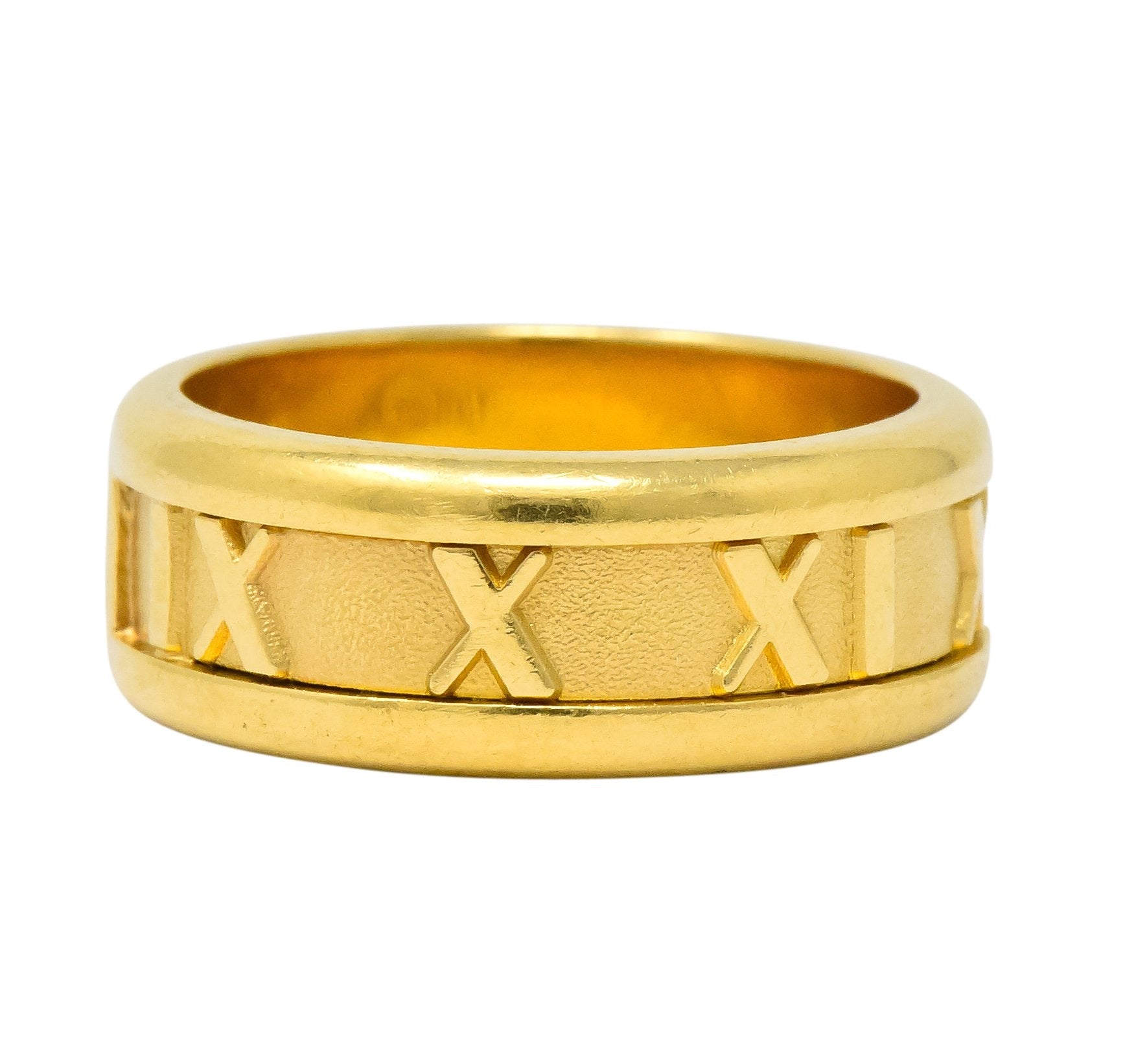 2003 Tiffany & Co. Italy 18 Karat Yellow Gold Roman Numeral Atlas Cuff  Bracelet