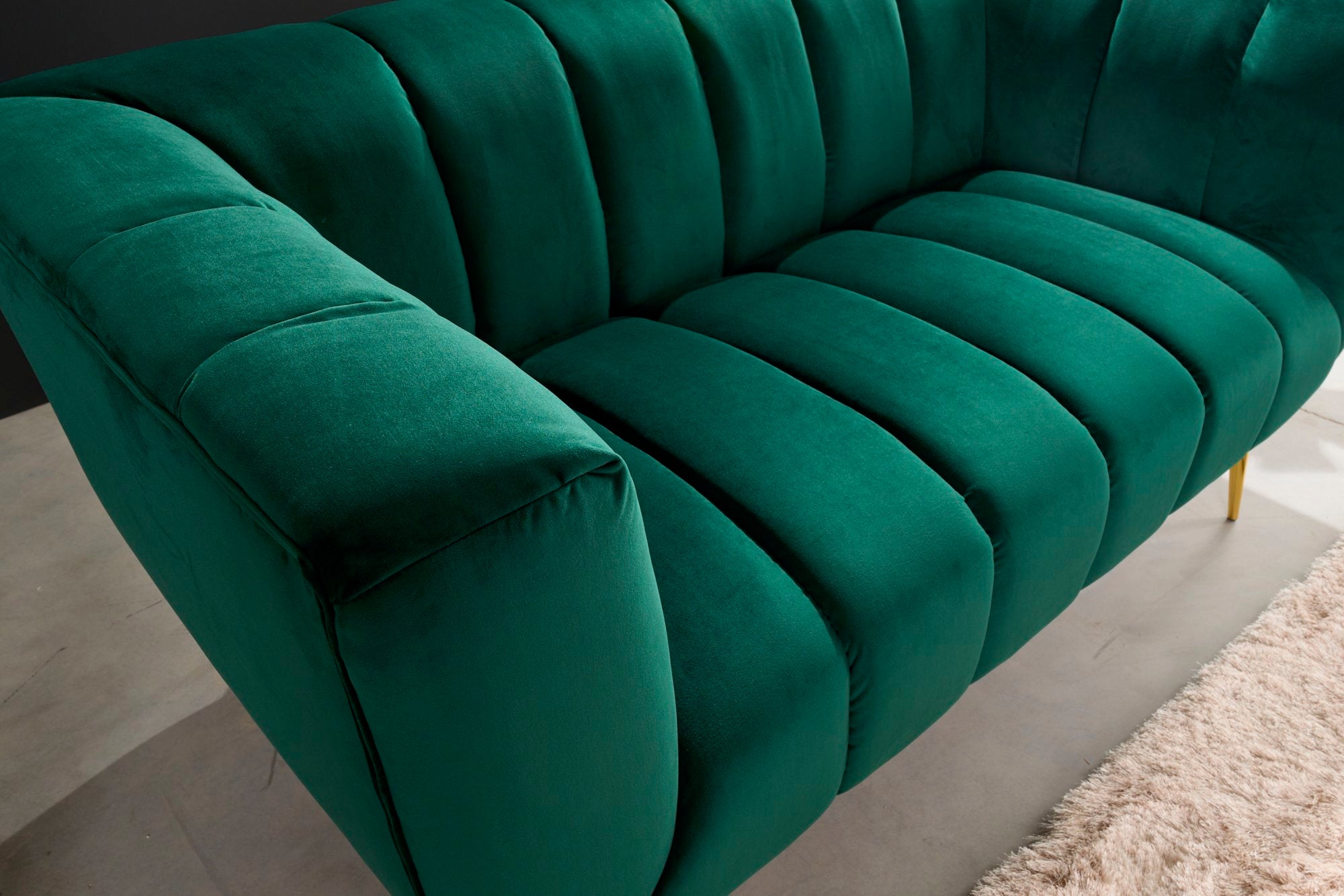 Invicta noblesse 2 személyes zöld bársony kanapé