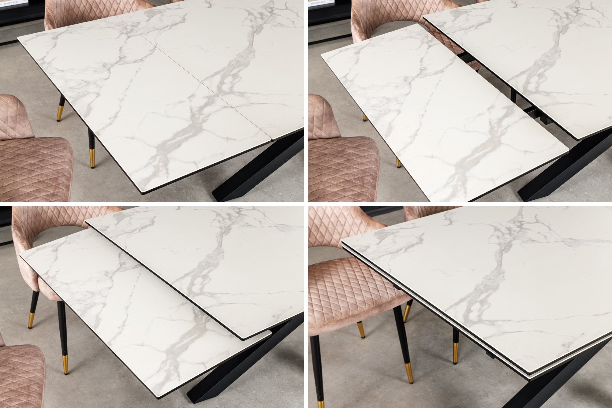 Invicta marvelous fehér kerámia étkezőasztal 180-220-260cm