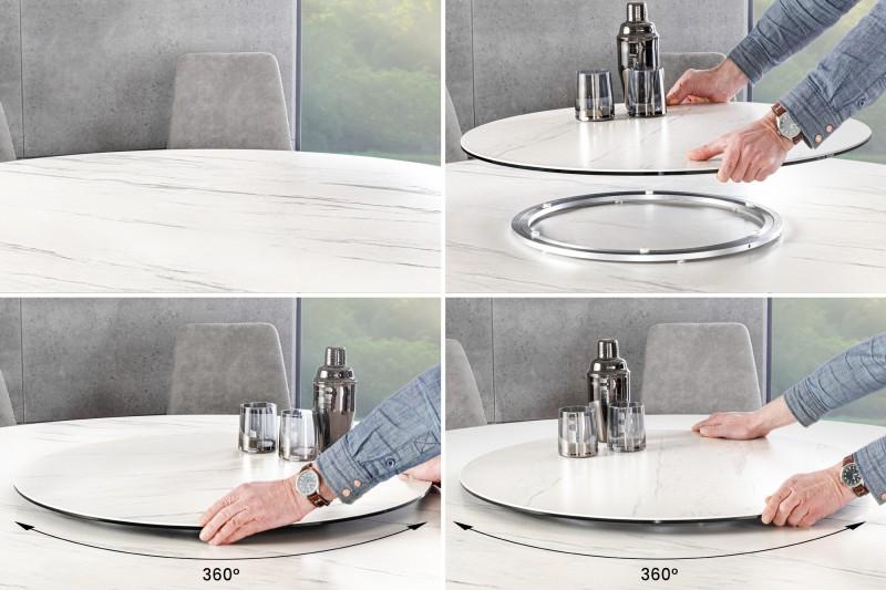 Invicta marmor spin kerámia kerek étkezőasztal 150cm