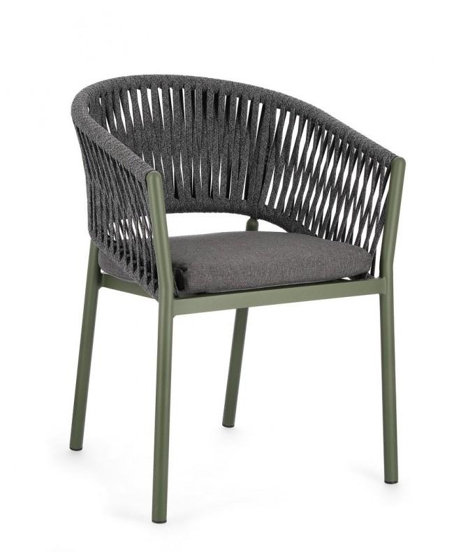 FLORENCIA szürke és zöld kerti szék