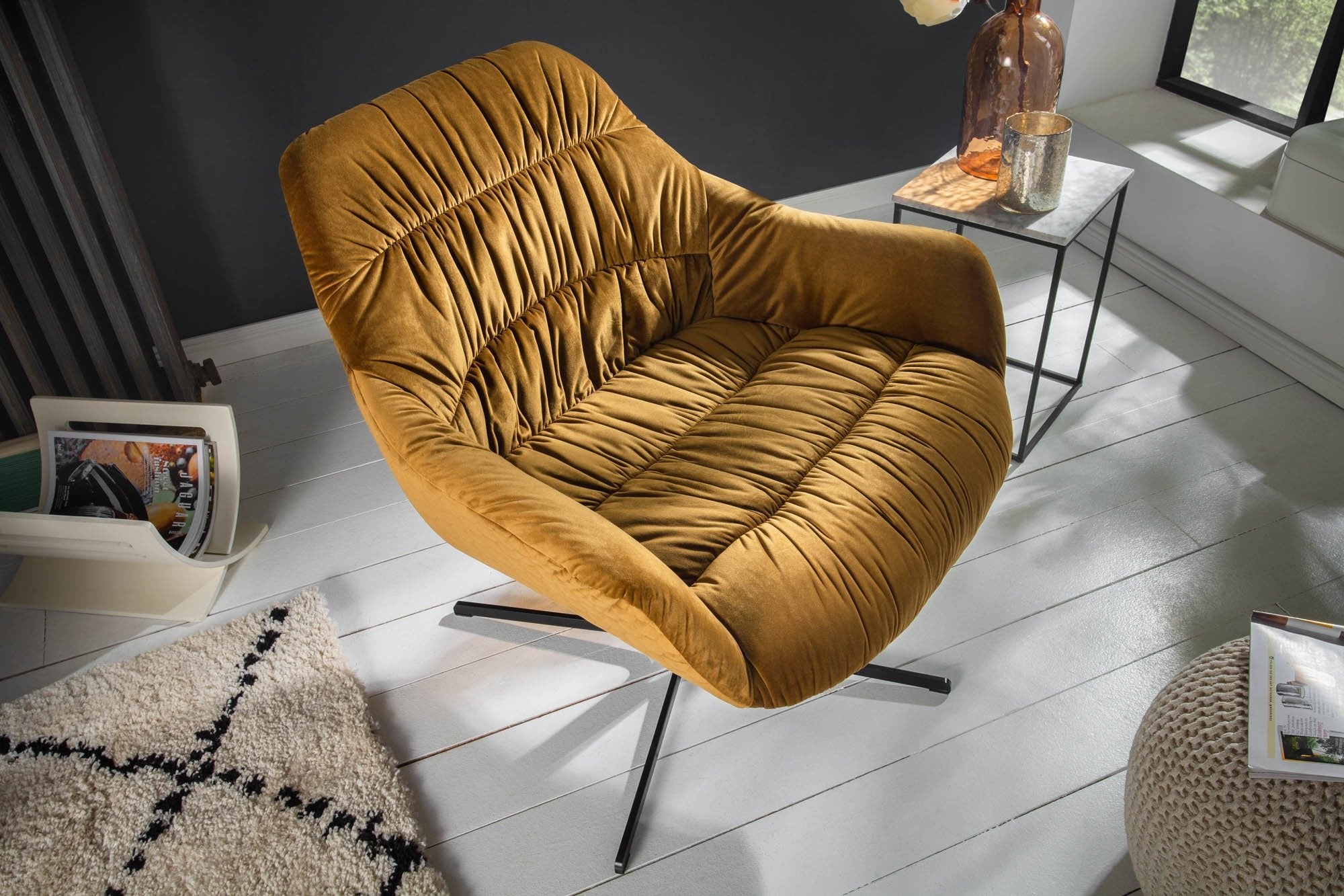 Invicta big dutch sárga 100% polyester szék 83x76x79