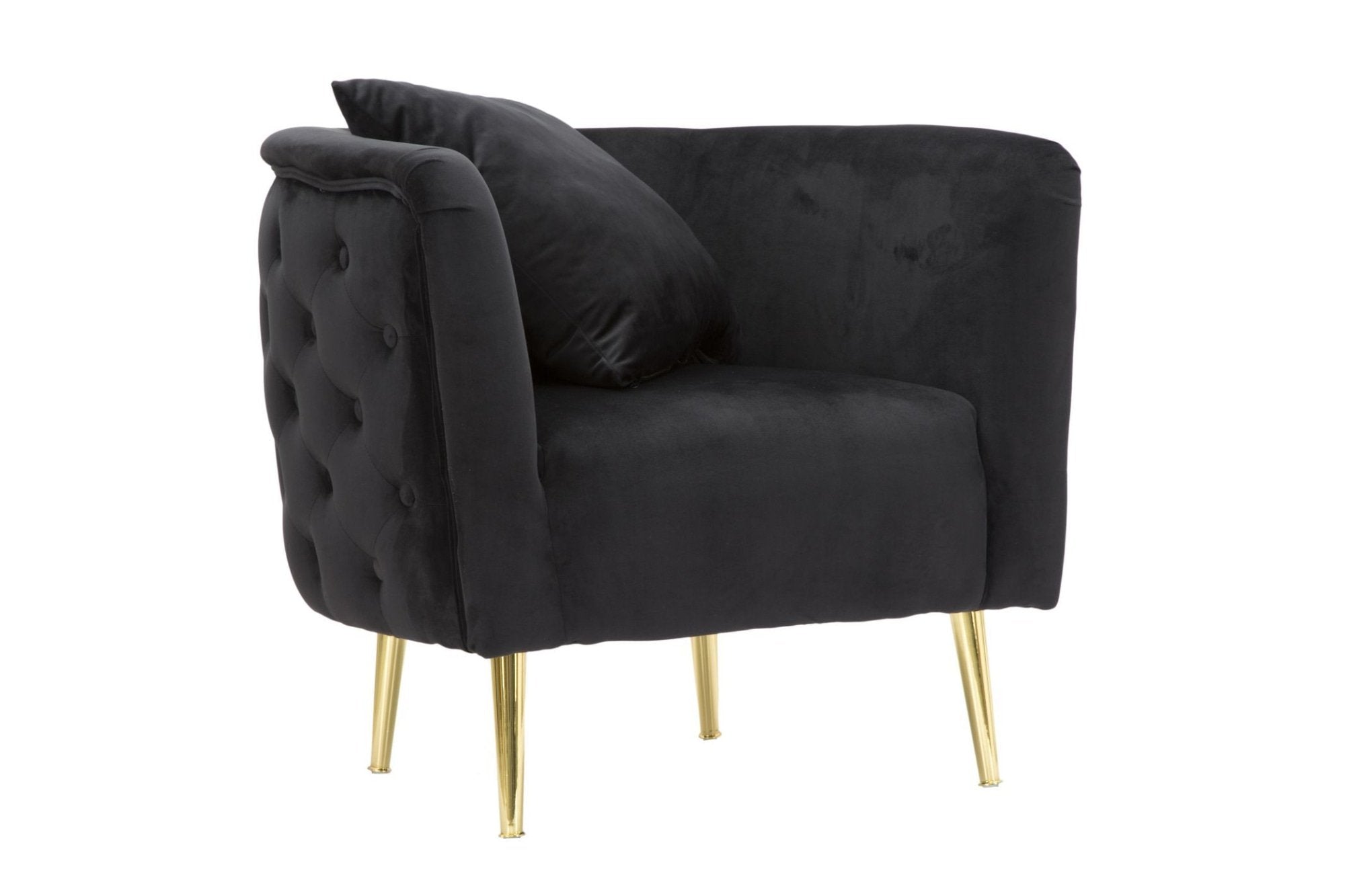 BUCAREST fekete és arany bársony fotel