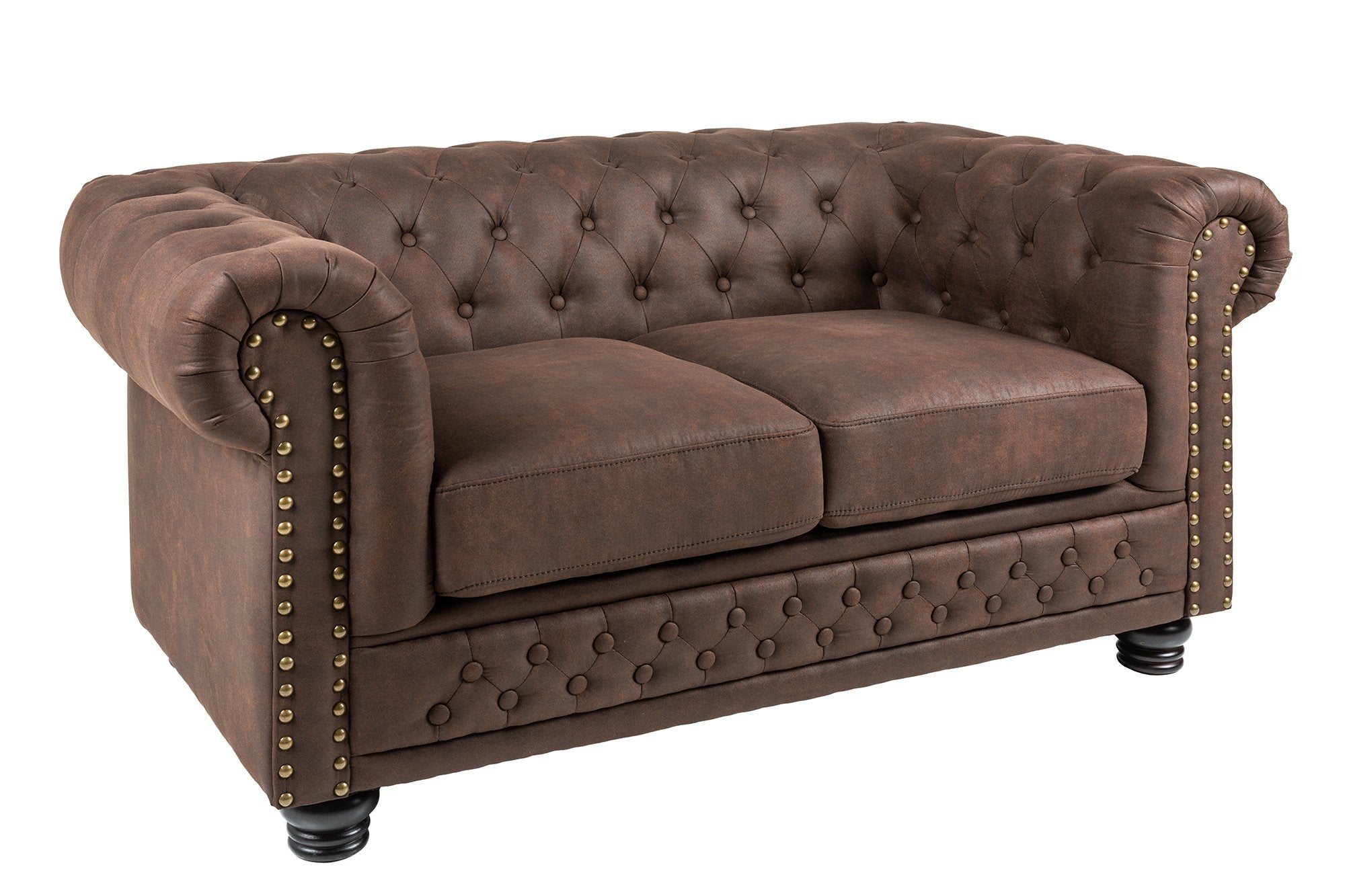 Invicta chesterfield vintage barna mikroszálas kanapé