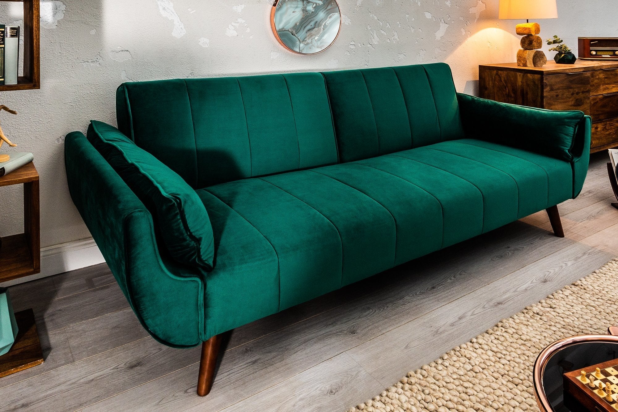 Invicta divani zöld bársony kanapéágy