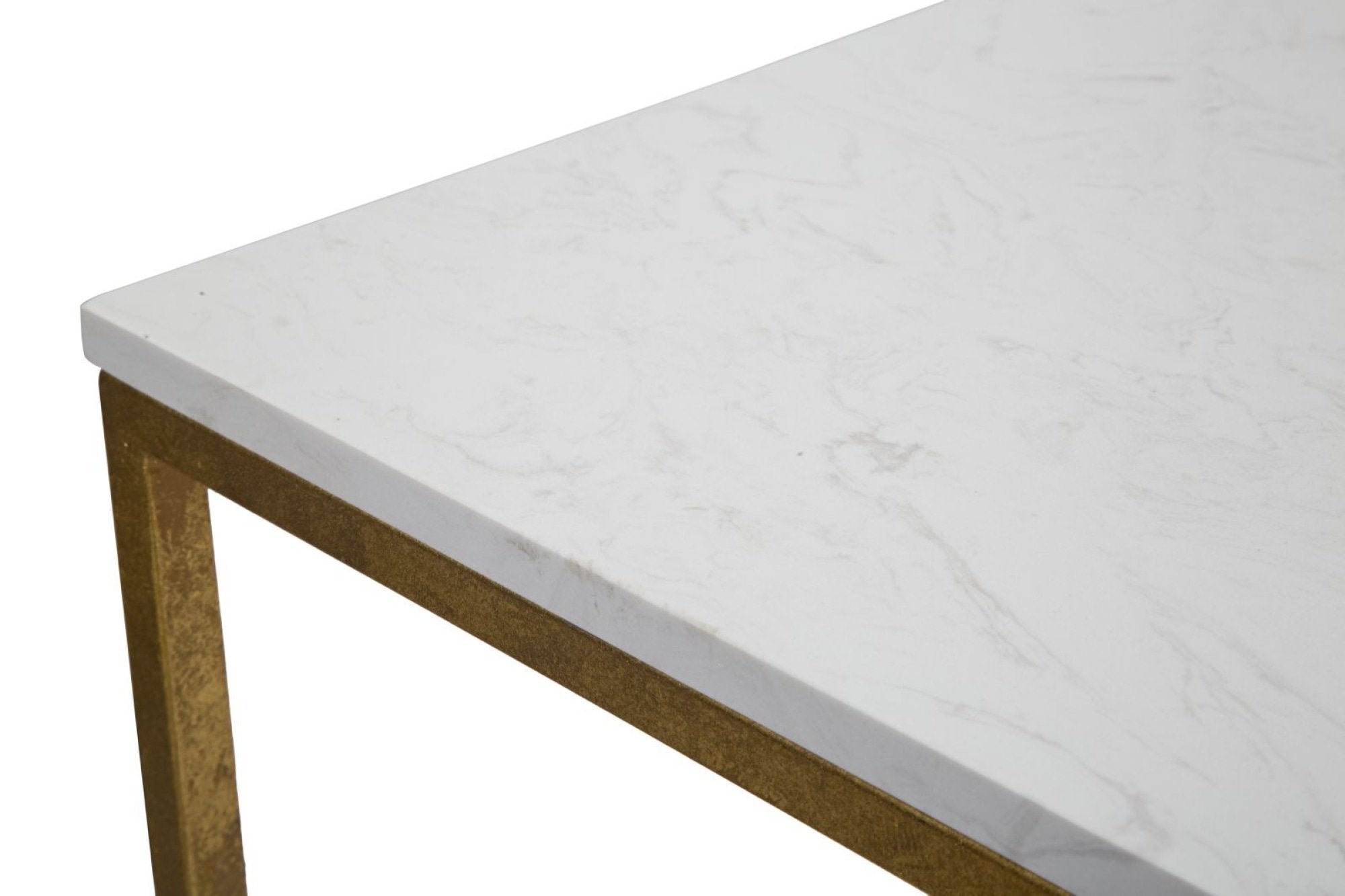 Mauro ferretti double marble fehér és arany vas dohányzóasztal