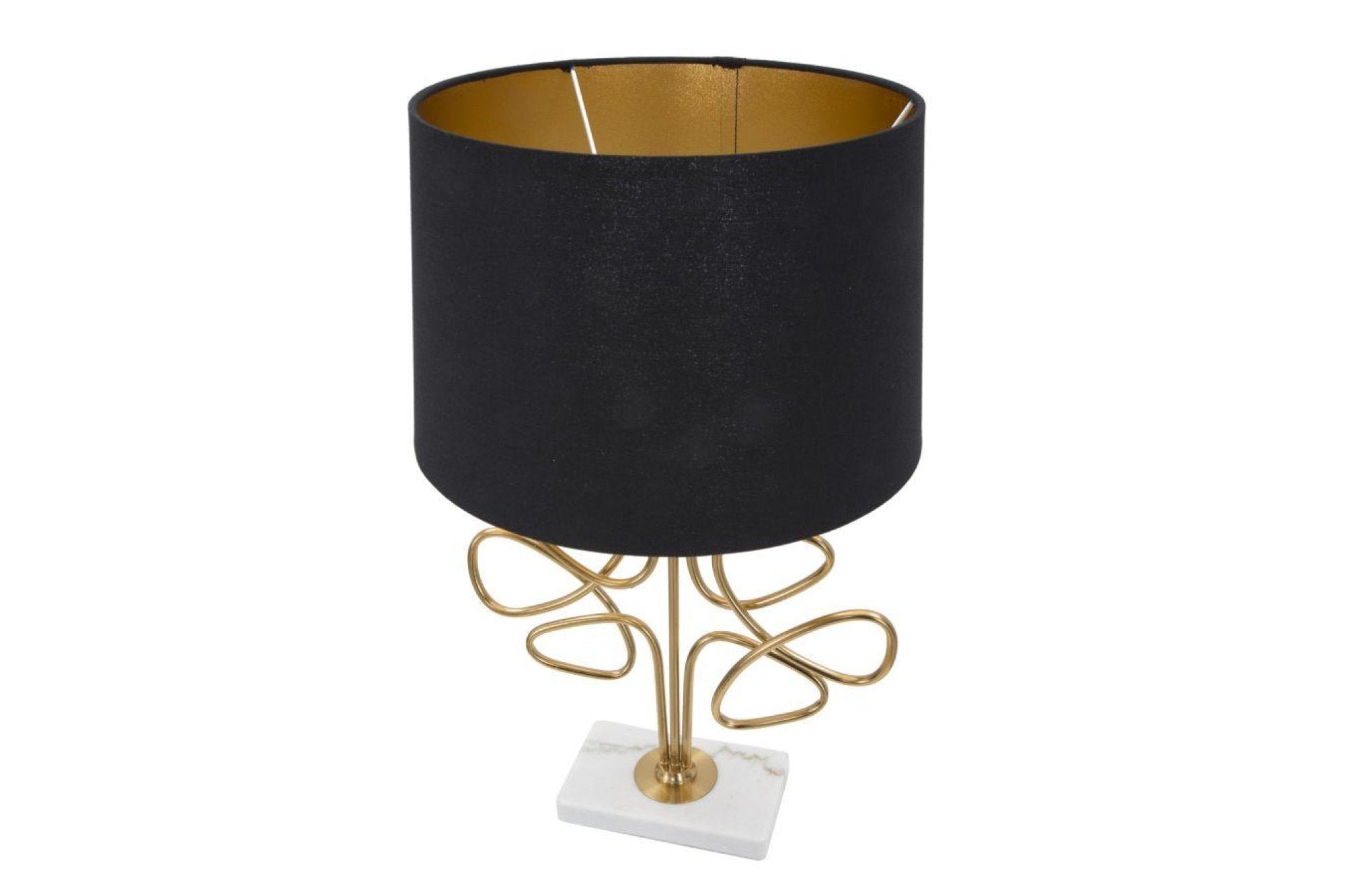 Mauro ferretti glam roundy fekete és arany vas asztali lámpa