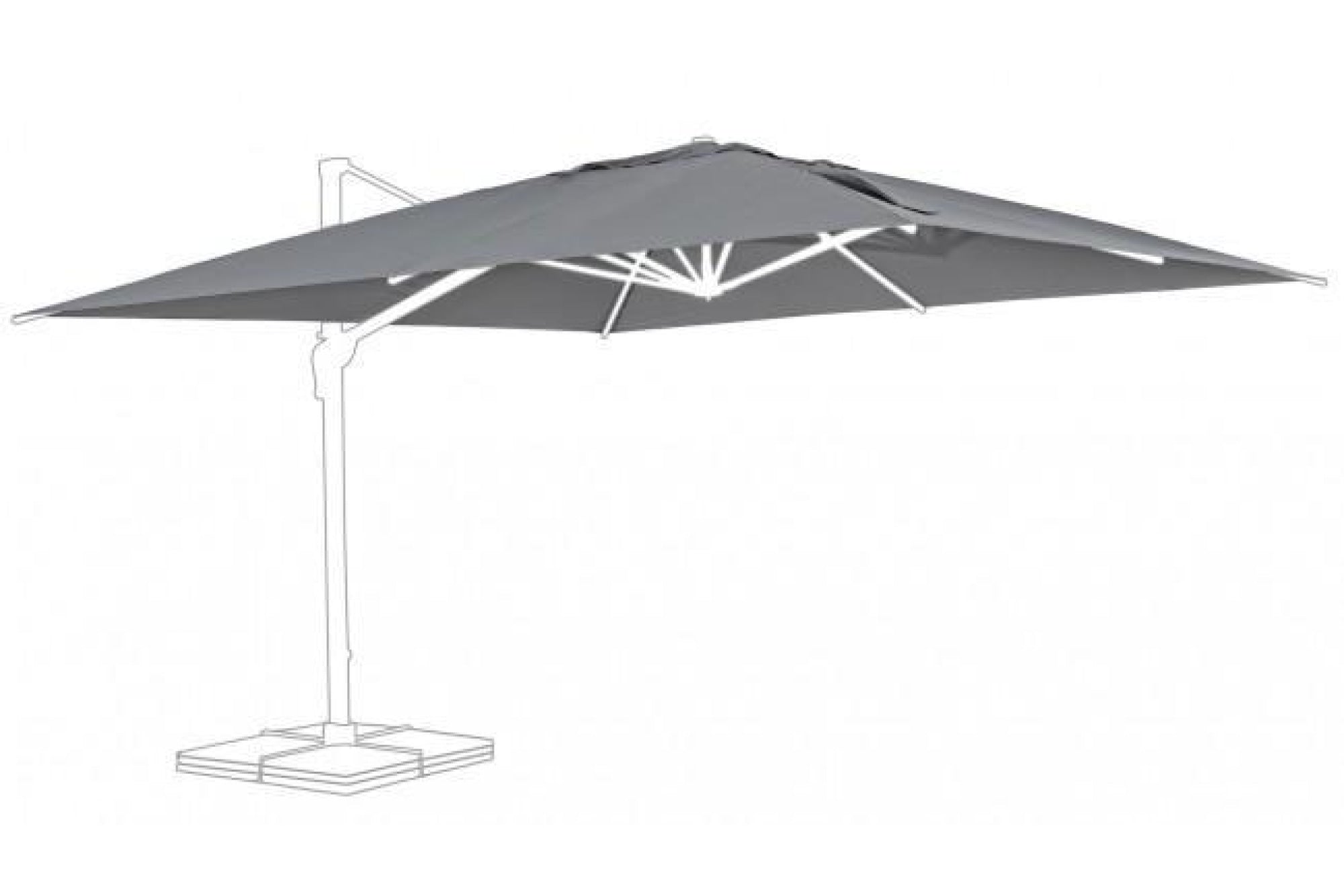 INES III sötétszürke napernyő - Csak ernyő