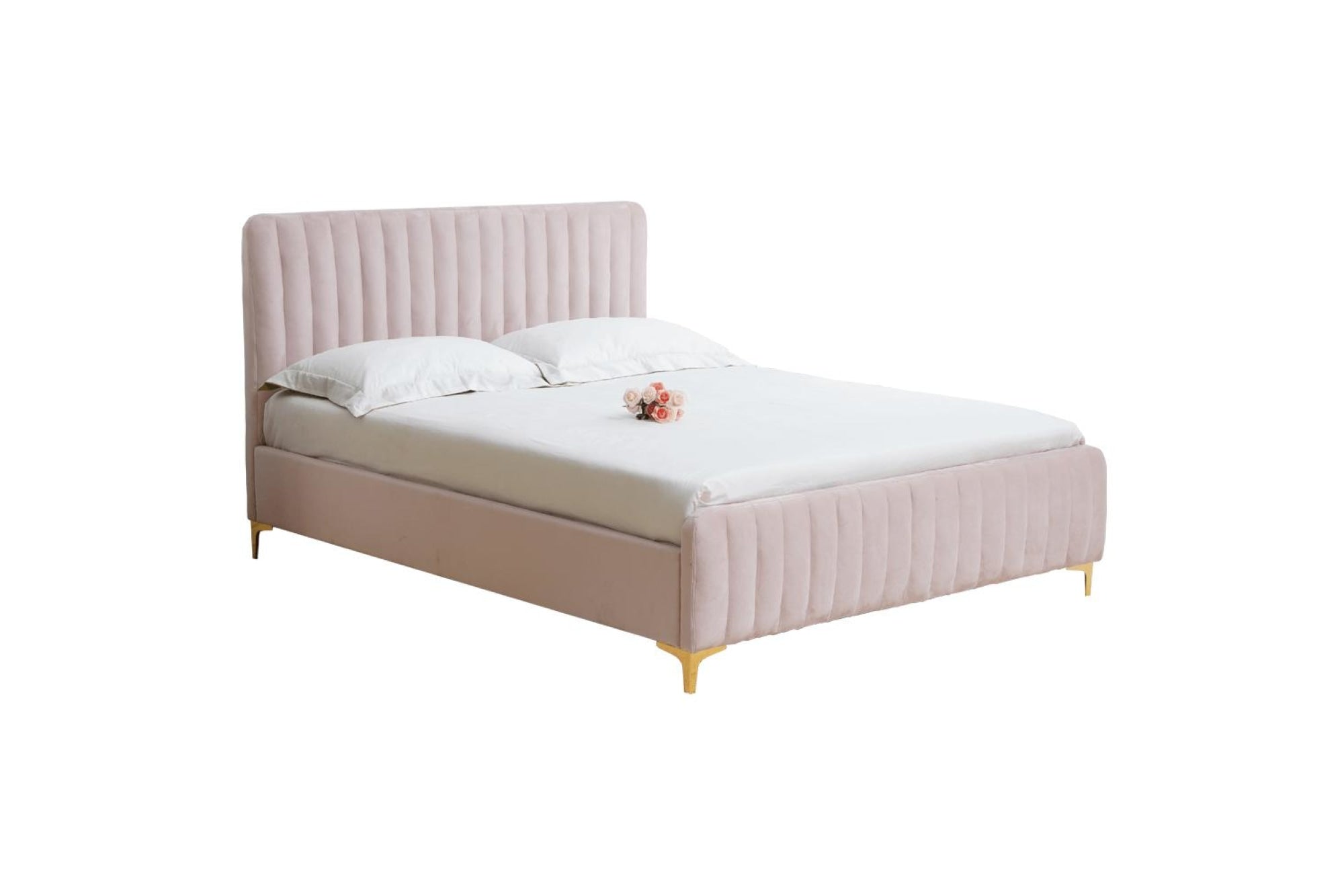 KAISA rózsaszín szövet ágy 140x200cm