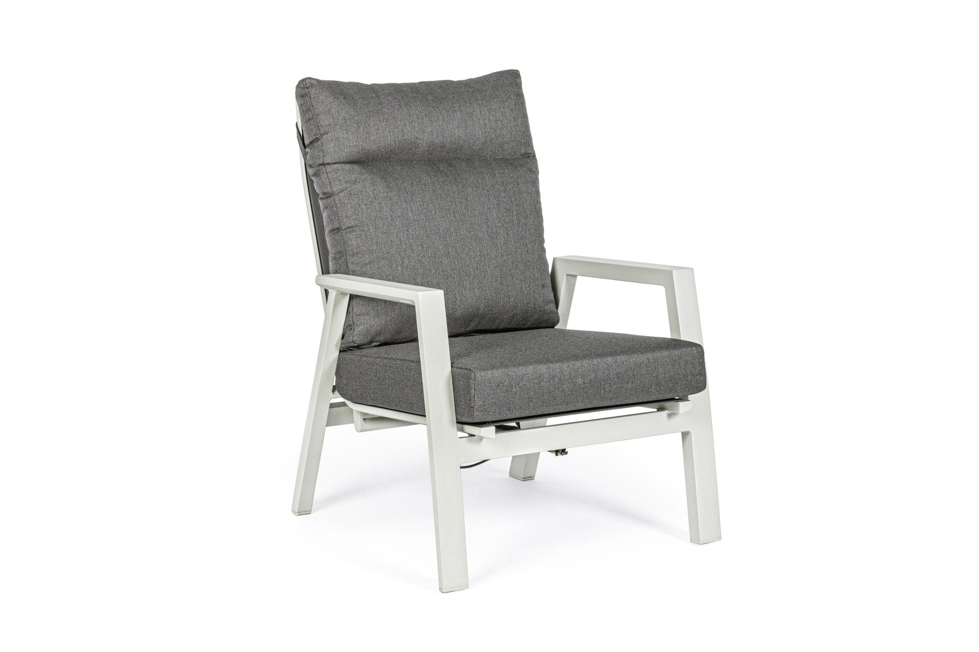 Kledi Lunar Kerti/terasz fotel, Bizzotto, 72 x 81 x 98 cm, állítható hátrész, alumínium/textil 1x1, szürke