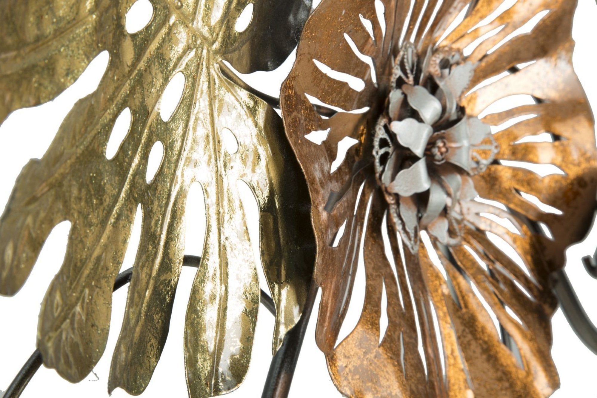 Mauro ferretti leaf bronz és arany vas fali dekoráció