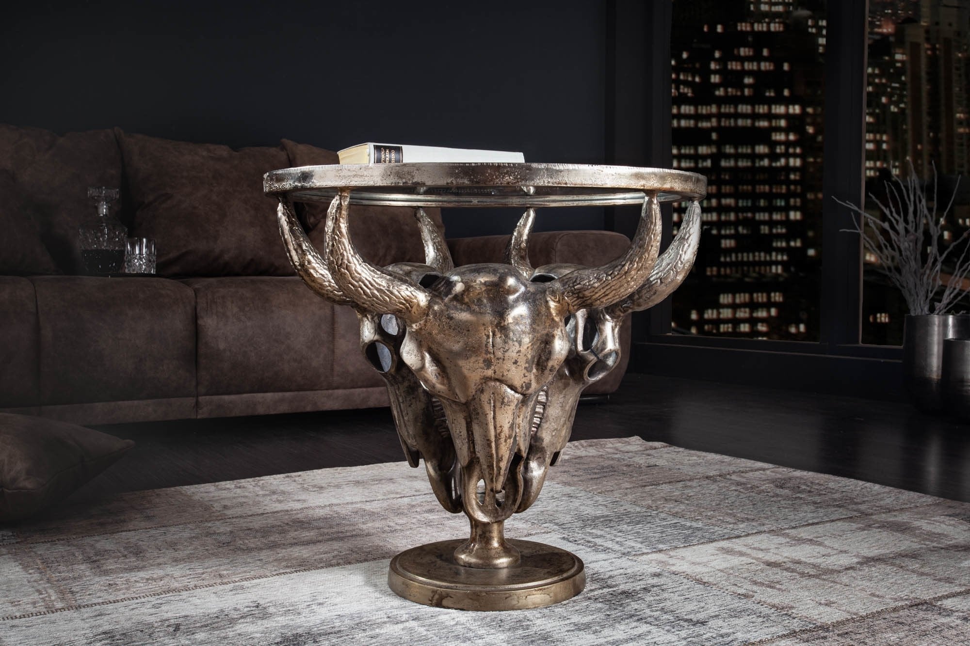 Invicta matador bronz alumínium dohányzóasztal