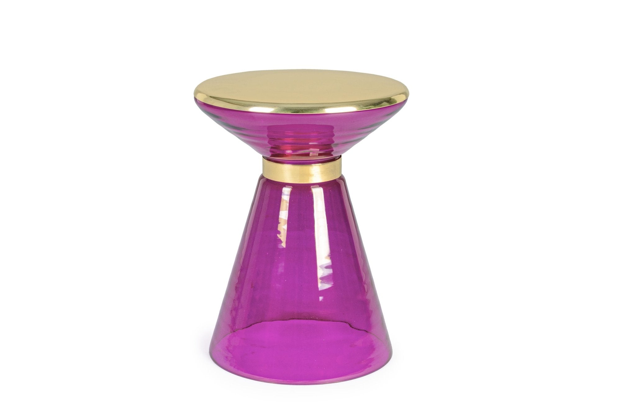 MERIEL lila üveg lerakóasztal 36cm átmérő