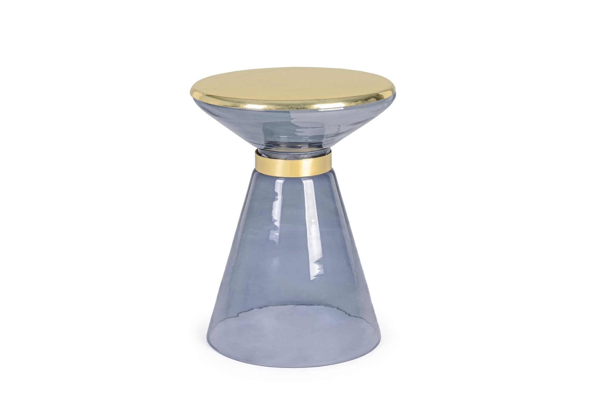 MERIEL szürke üveg lerakóasztal 36cm átmérő