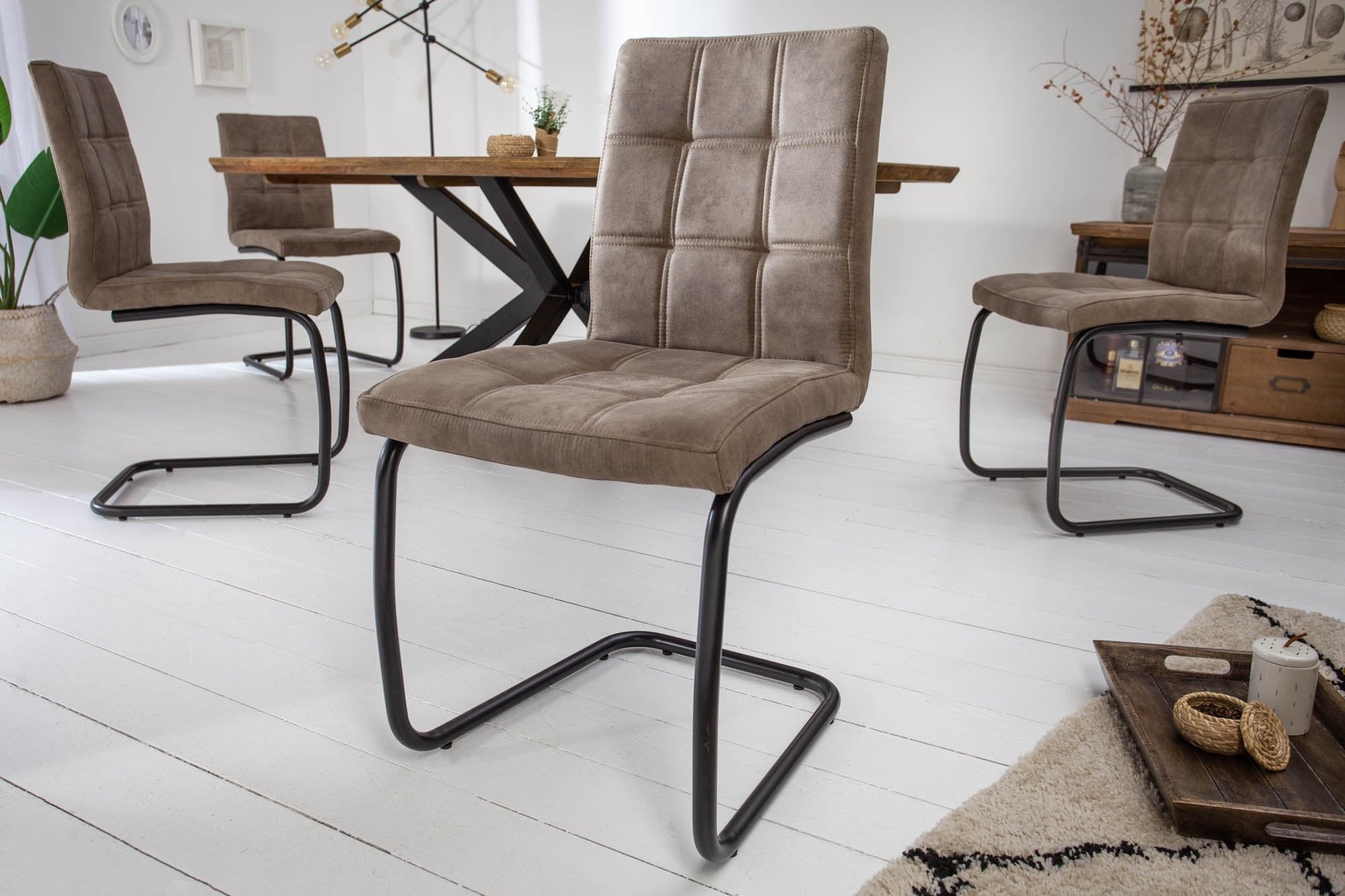 Invicta modena vintage szürkésbarna mikroszálas szék