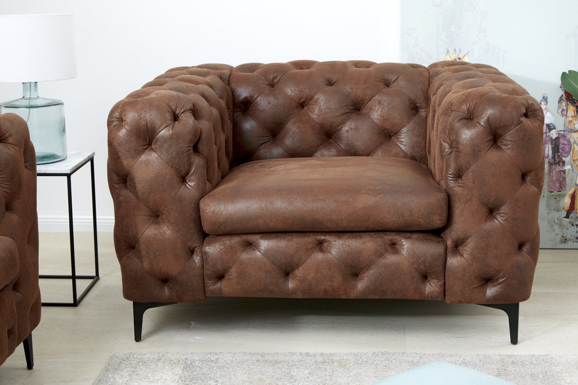 Invicta modern barock barna mikroszálas fotel