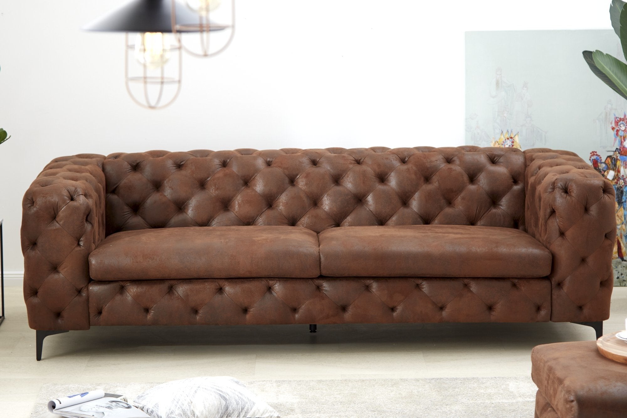 Invicta modern barock barna mikroszálas kanapé