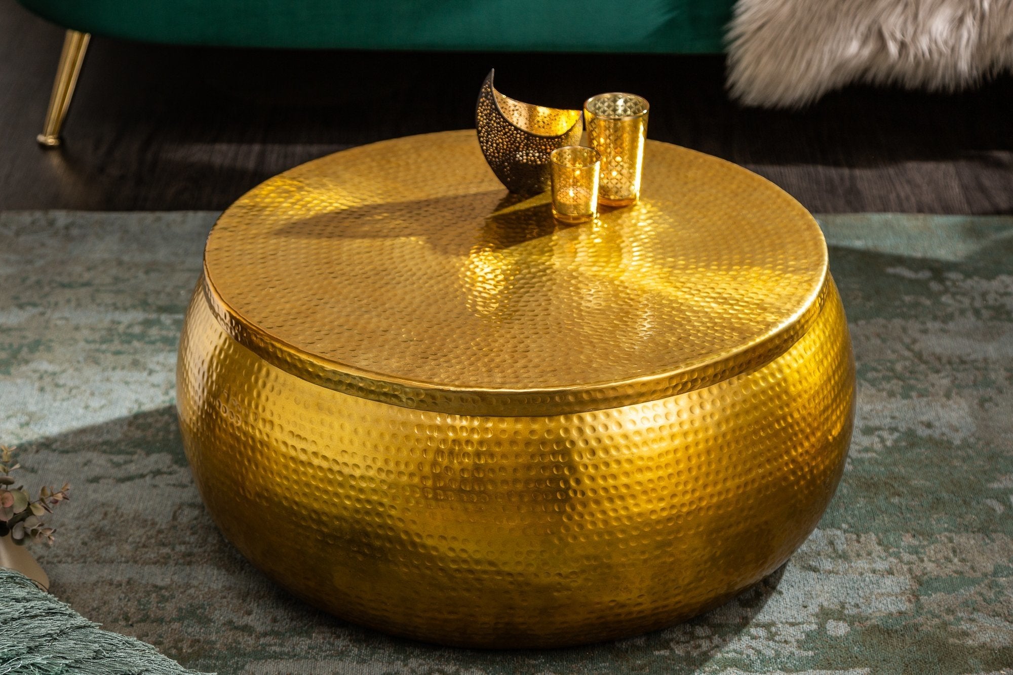 Invicta orient storage arany alumínium dohányzóasztal 70cm
