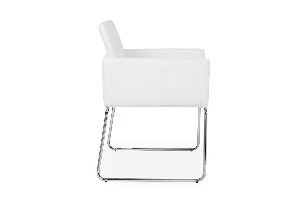 Szék - SIXTY fehér műbőr szék karfával V1