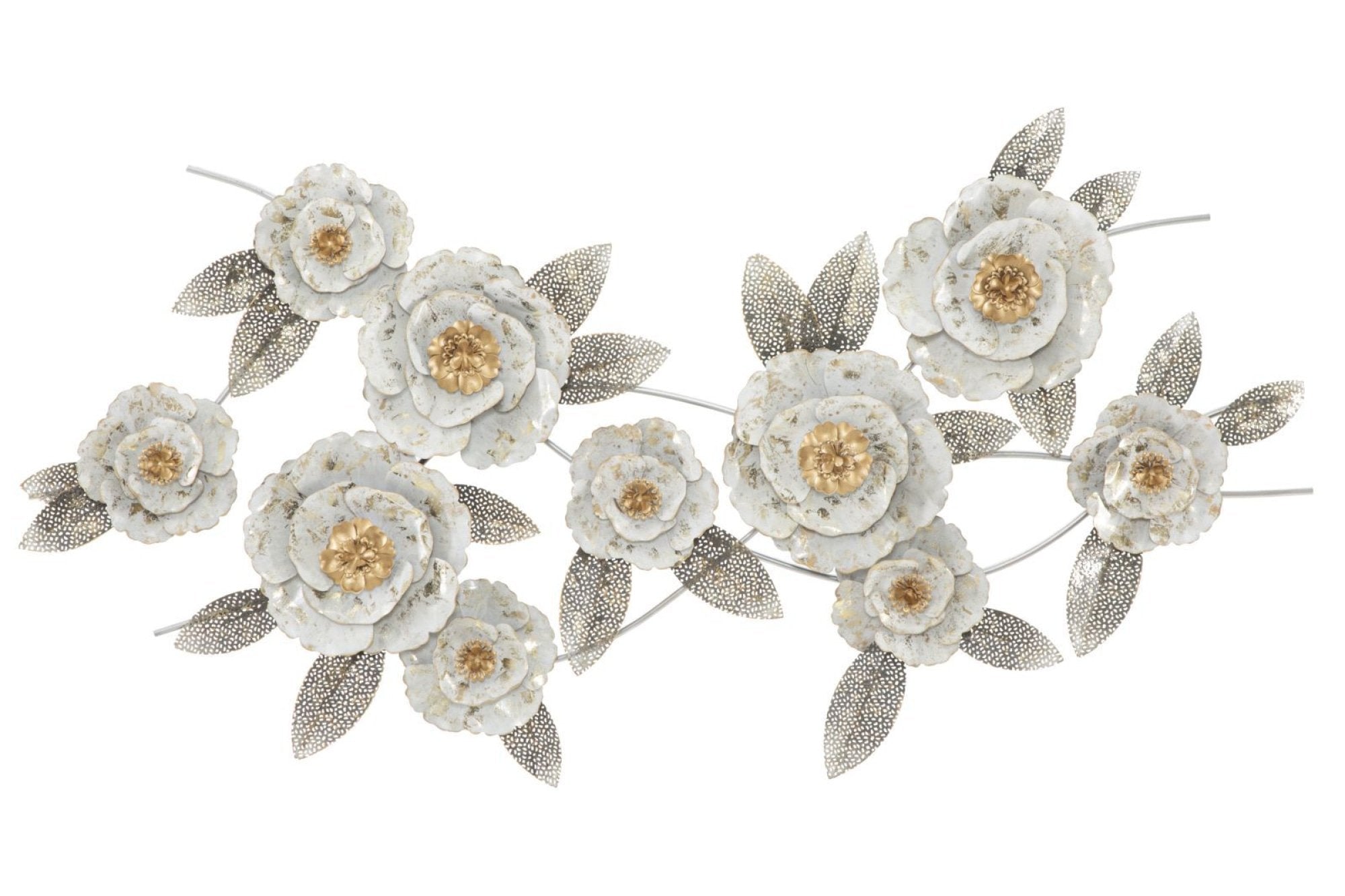 3D Flowery White Fali dekoráció, Mauro Ferretti, 135x64.5 cm, vas