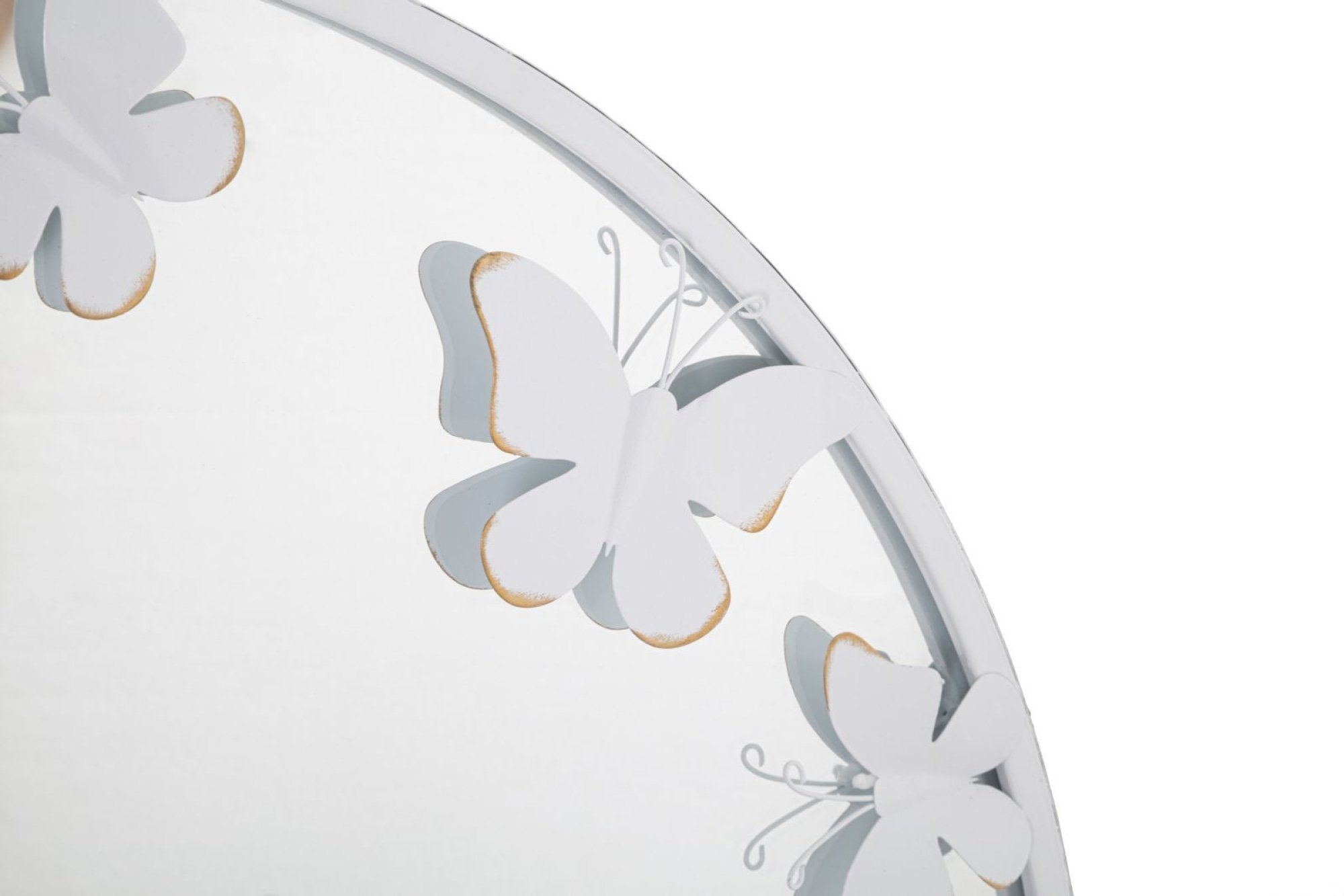 Mauro ferretti white butterfly fehér és tükröződő vas falitükör