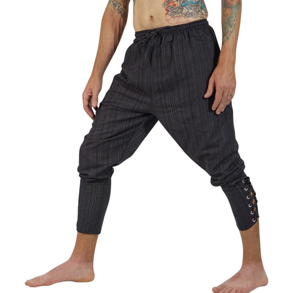 Ankle Cuff Medieval Pants - Striped Black – Zootzu Garb