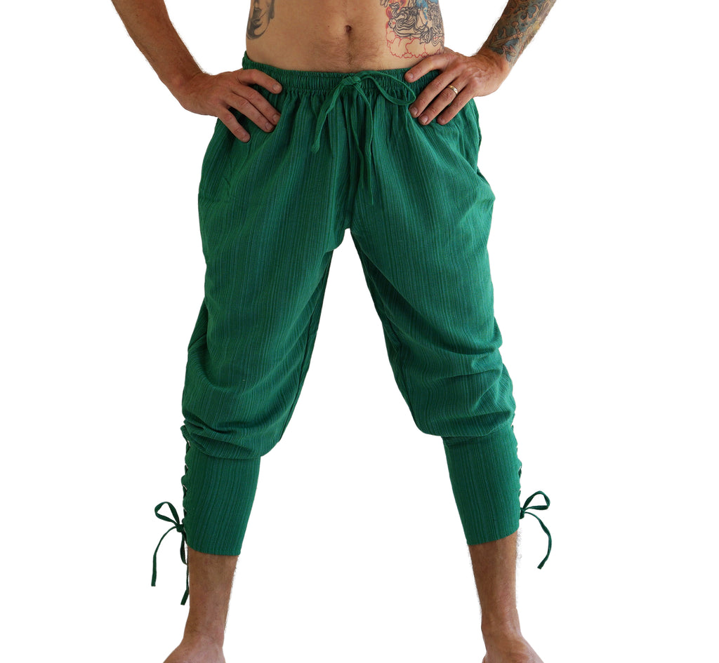 Ankle Cuff Medieval Pants - Emerald Striped Green – Zootzu Garb