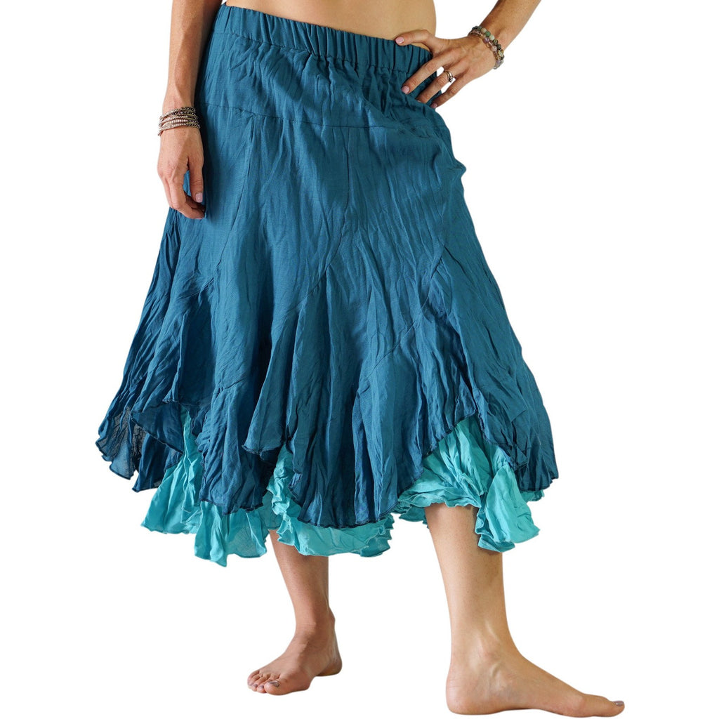 'Two Layer' Gypsy Renaissance Skirt - Teal – Zootzu Garb