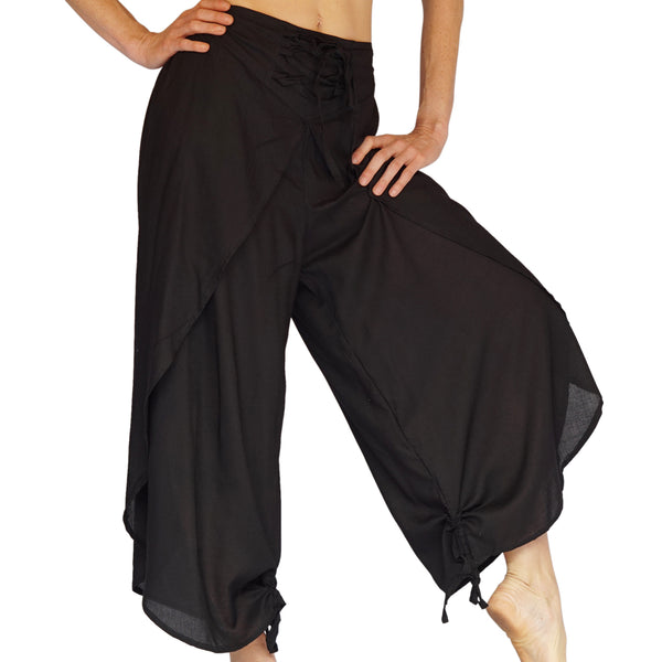 'Split Pants' Rayon, womens pirate pants, harem - Black – Zootzu Garb