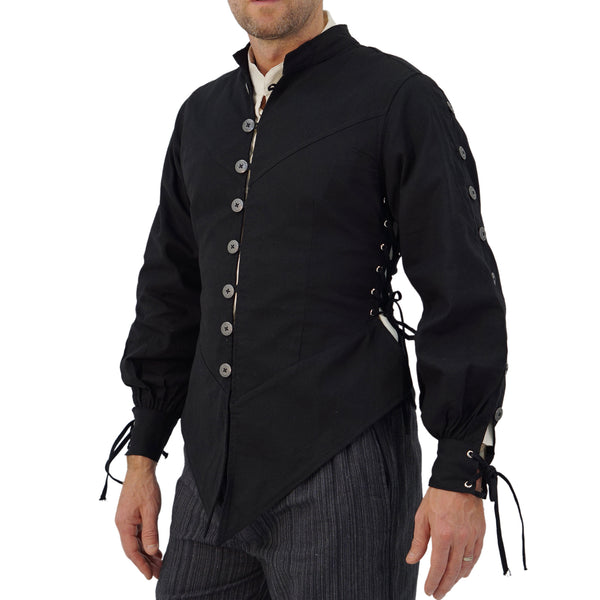 'Doublet with Sleeves' Medieval Vest, Jerkin - Black – Zootzu Garb