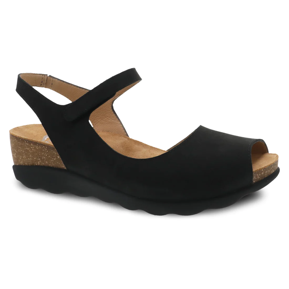 Willow X Band Women's Wedge Sandals - Bold Black Nubuck – Hush