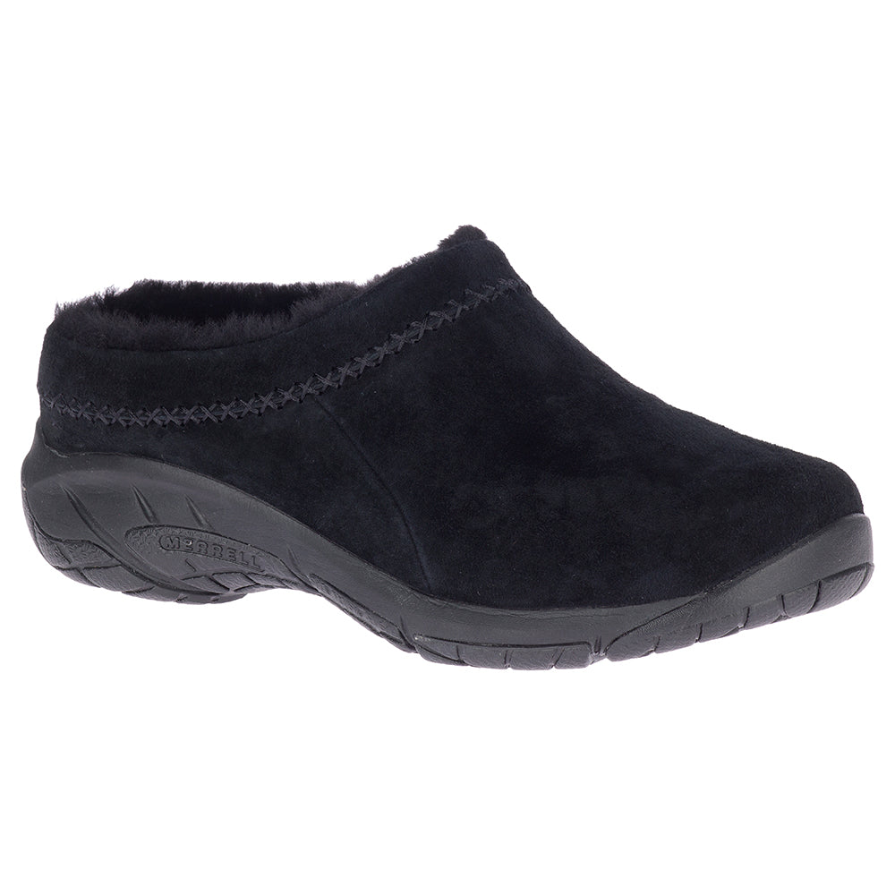 merrell black suede clogs