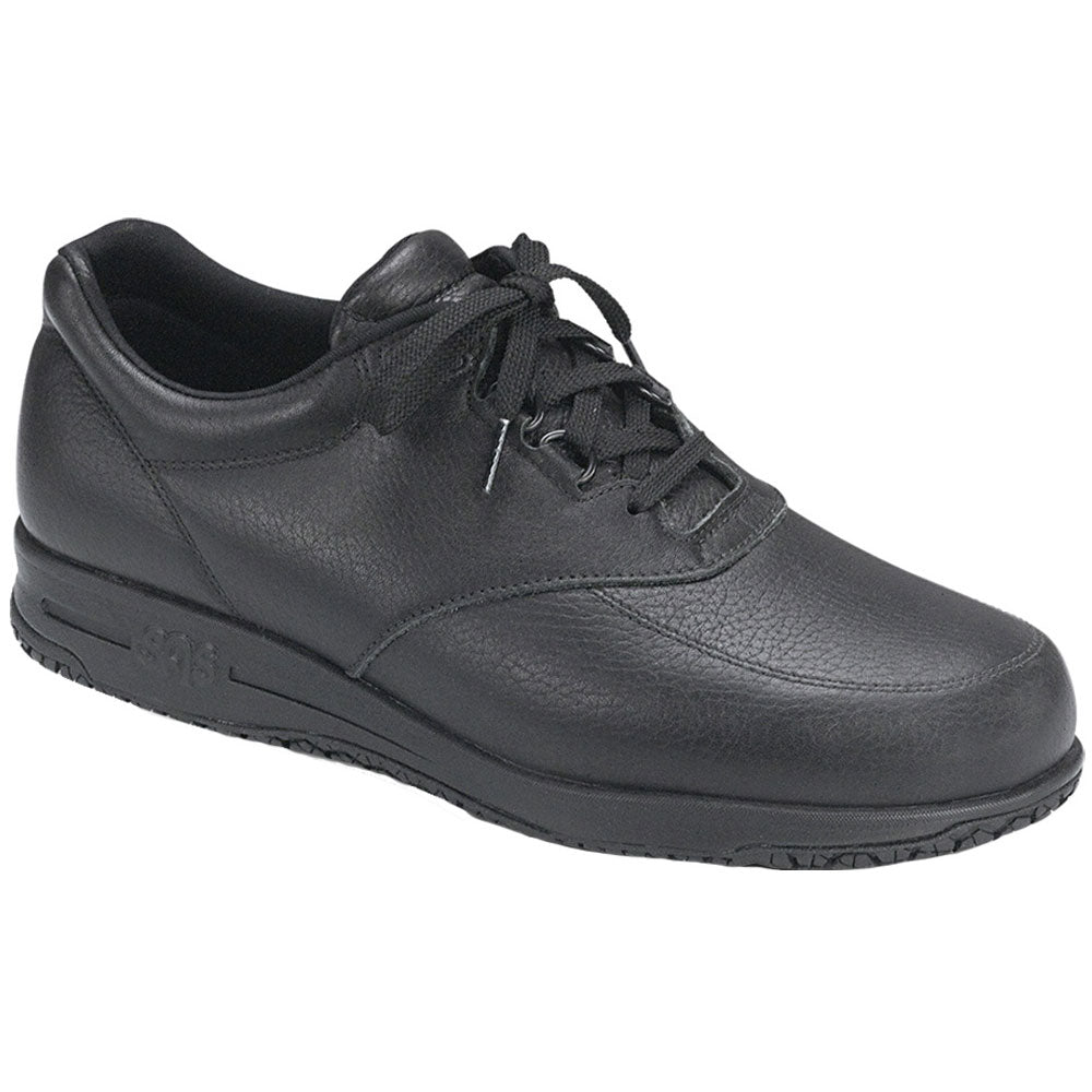 black leather non slip shoes