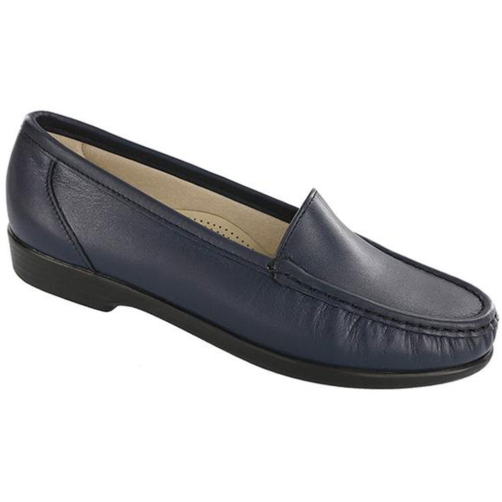 SAS Simplify Loafer in Navy Leather at Mar-Lou Shoes