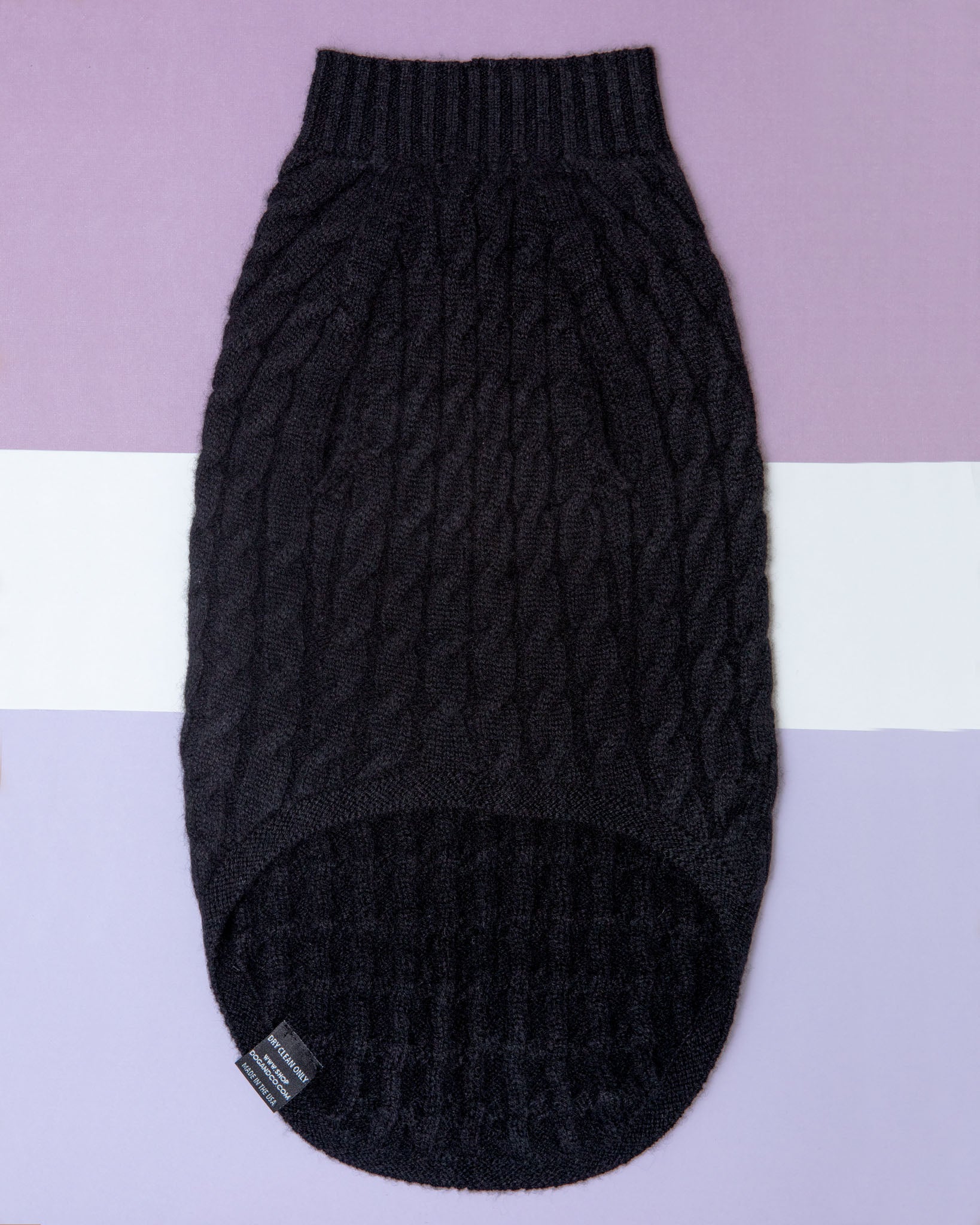 The Uptown Cable Knit Sweater in Black Cashmere (Made in NYC)