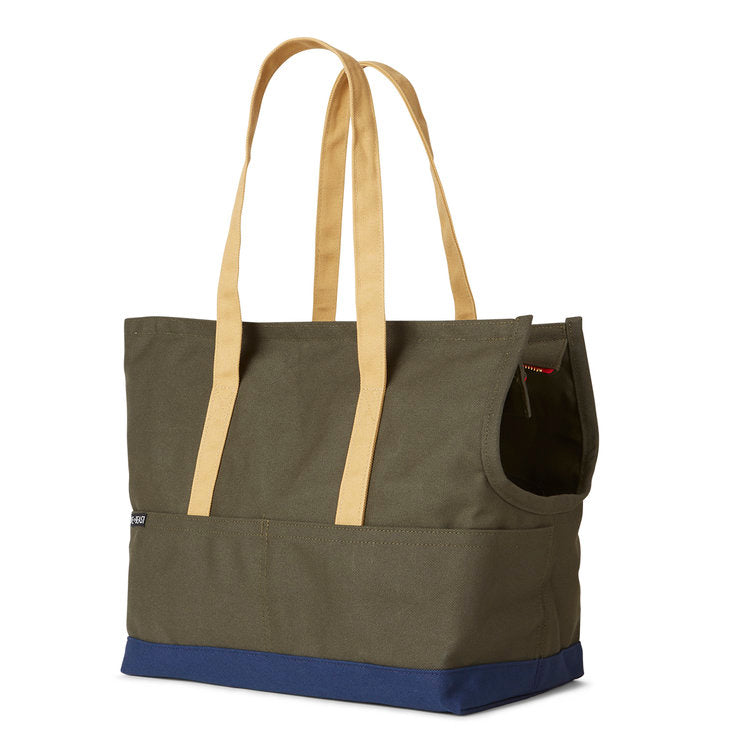 LOVE THY BEAST | Canvas Pet Tote in Olive & Navy (Drop-Ship) | DOG & CO.