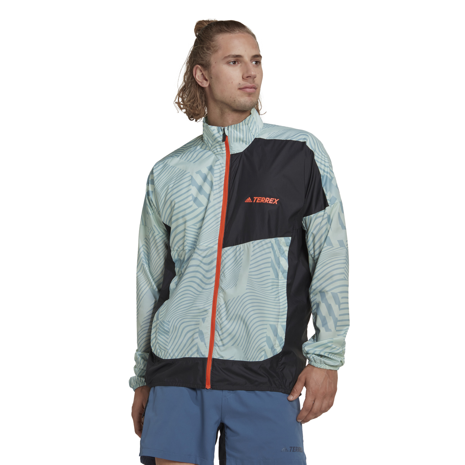 Adidas Mens Terrex Trail Running Printed Windbreaker