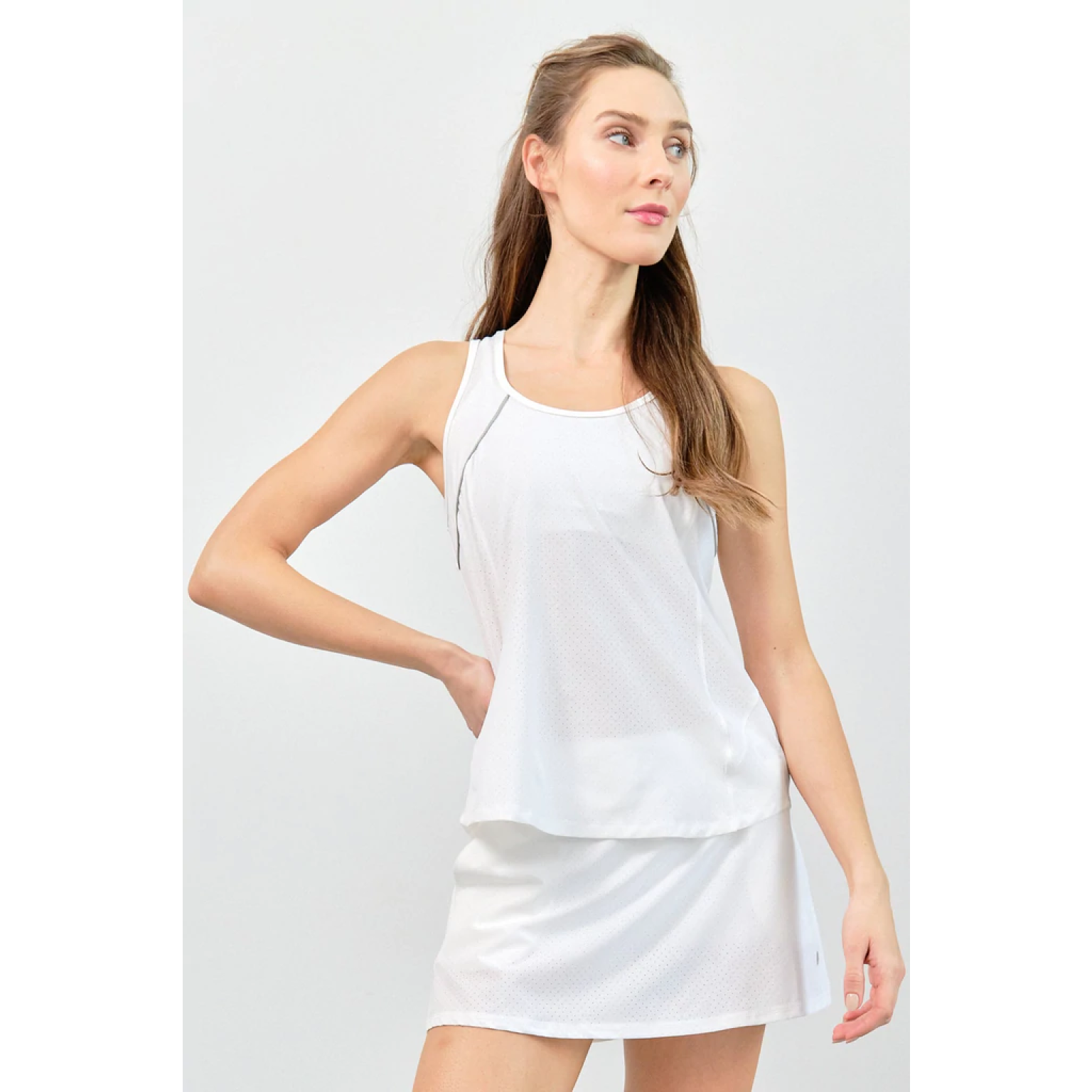 Lija Womens Pindot Flutter Tank