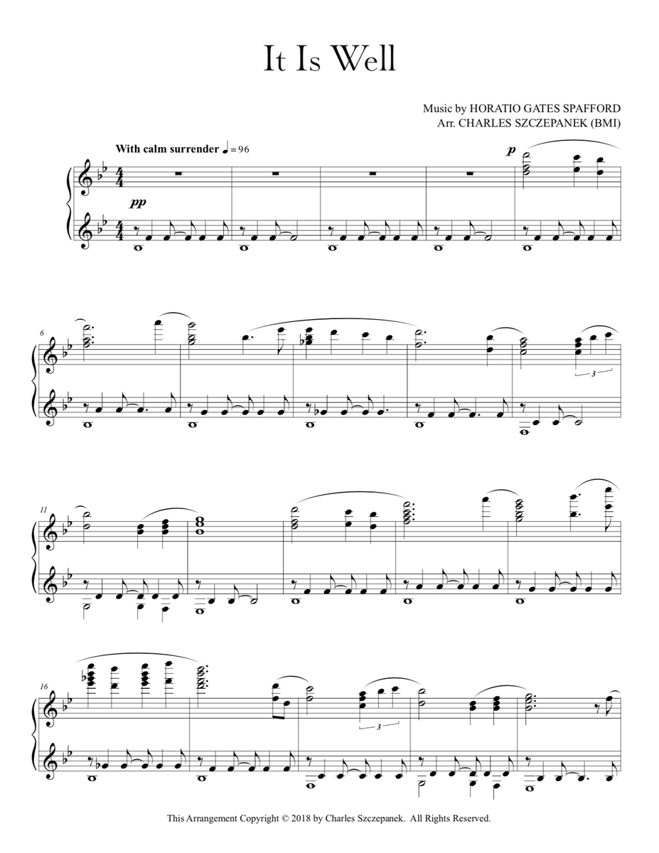 It Is Well-Sheet Music for Solo Piano – Charles Szczepanek