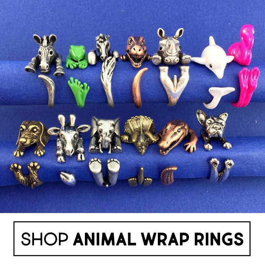 Adjustable 3D Lion Tiger Wrap Around Animal Ring in Shiny Gold · DOTOLY  Animal Jewelry · The Animal Wrap Rings and Jewelry Store