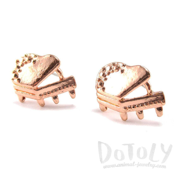 3D Piano Shaped Music Themed Stud Earrings in Rose Gold – DOTOLY
