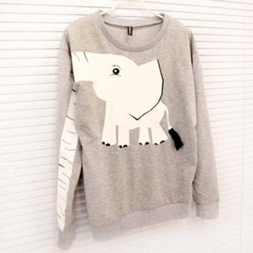 Elephant Trunk Arm Long Sleeve Round Neck Pullover Sweater for Women ...