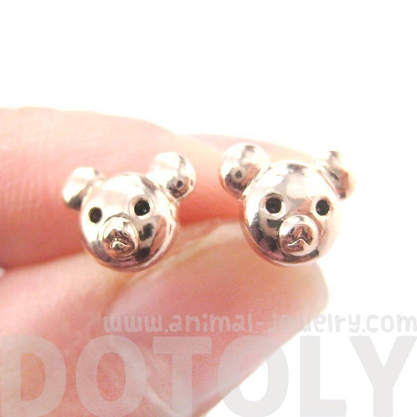 Adorable Teddy Bear Shaped Animal Themed Stud Earrings in Rose Gold ...