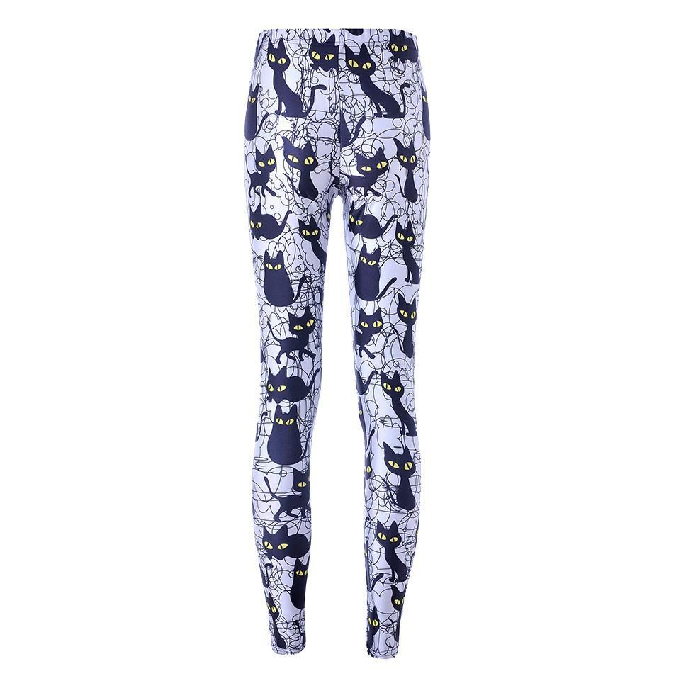 Black Kitty Cat All Over Collage Photo Print Legging Pants in Grey – DOTOLY